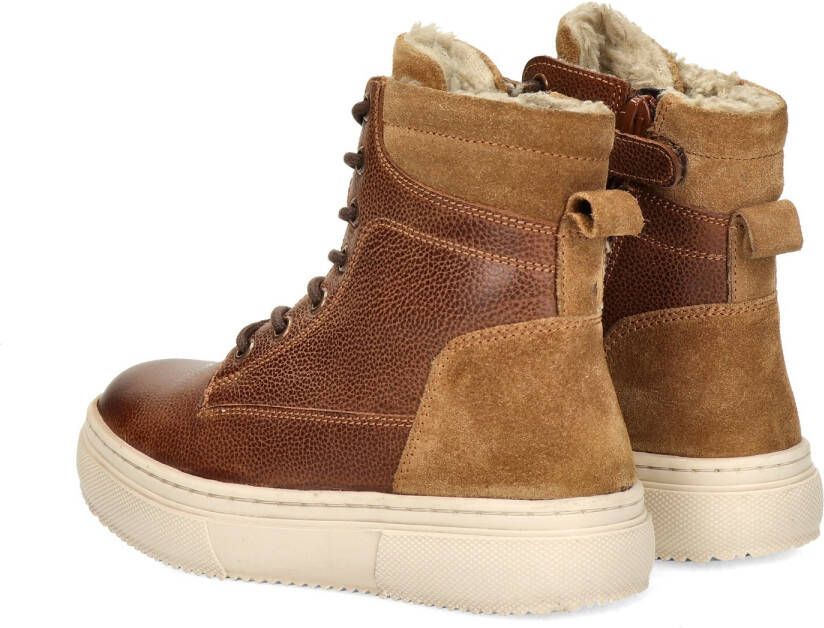 Nelson Kids leren veterboots cognac Bruin Leer Effen 36 - Foto 3