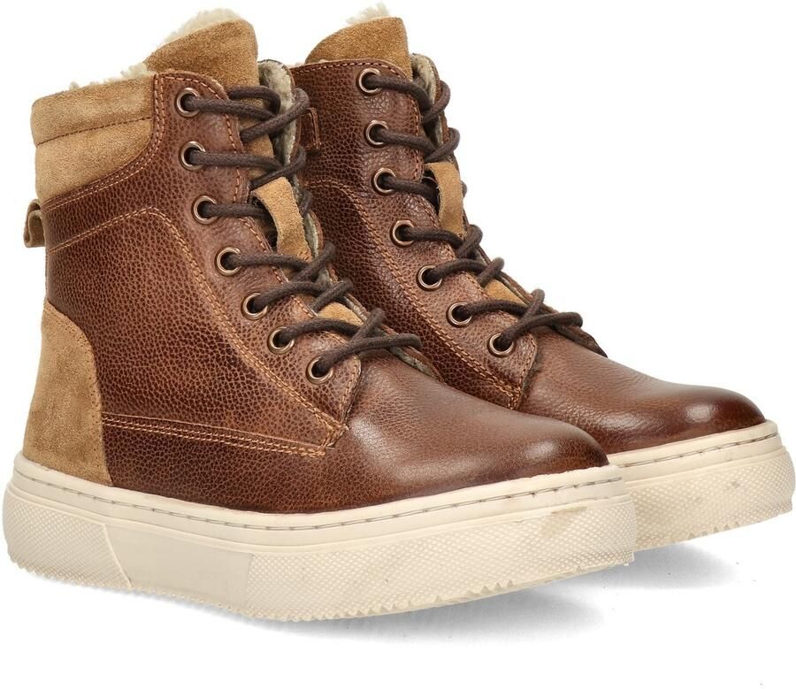 Nelson Kids leren veterboots cognac Bruin Leer Effen 36 - Foto 2