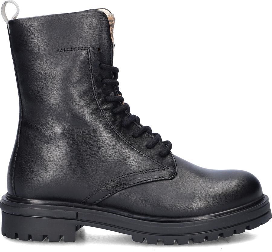 Nelson Kids leren veterboots zwart