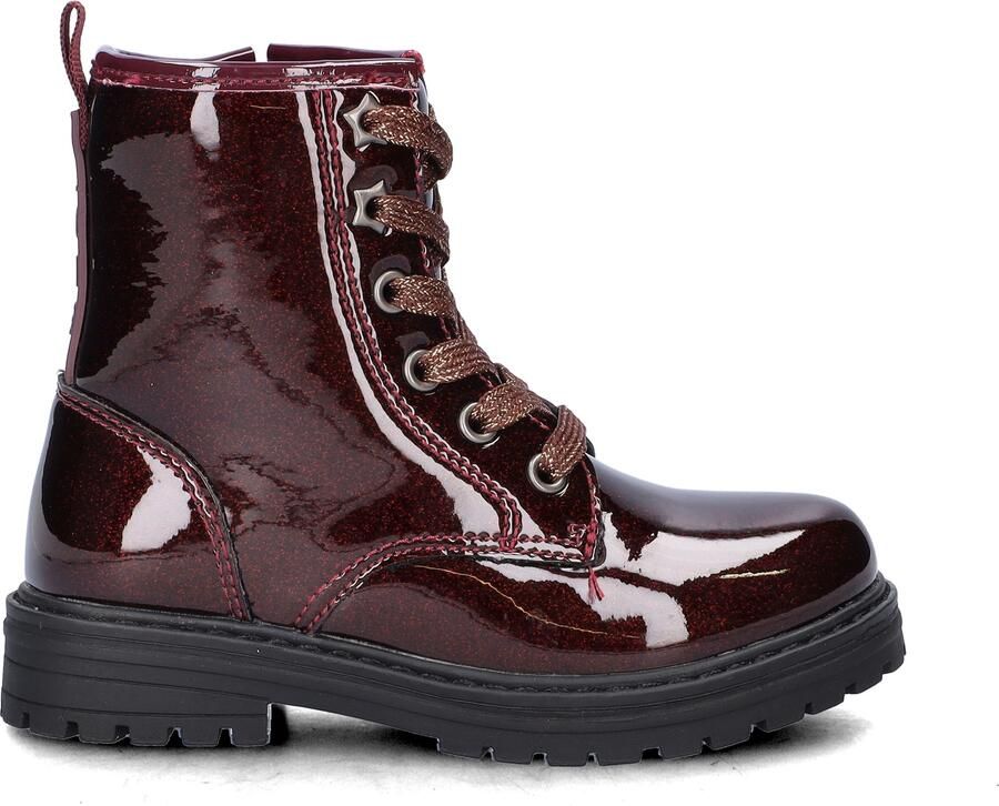 Nelson Kids lakleren enkelboots met glitters en profielzool bordeaux - Foto 6