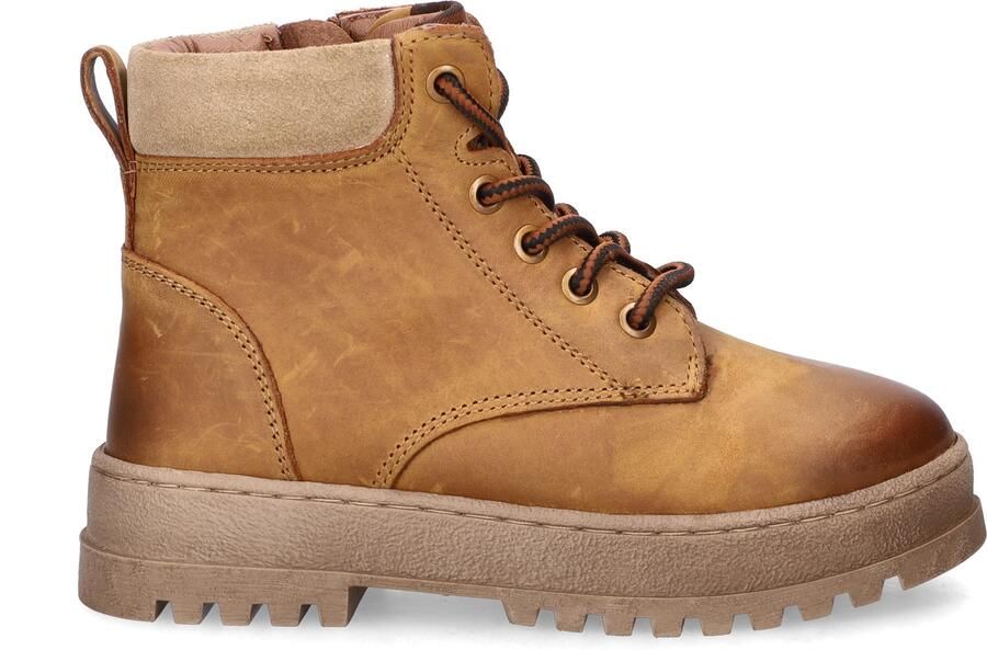 Nelson Kids leren enkelboots met profielzool cognac - Foto 4