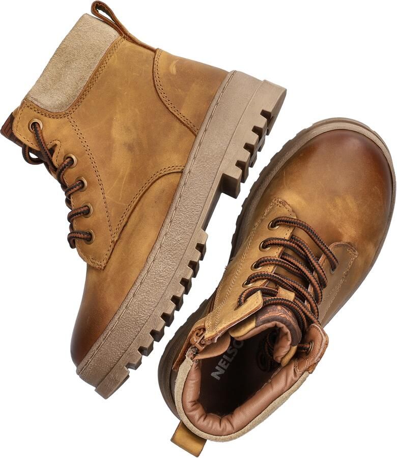 Nelson Kids leren enkelboots met profielzool cognac - Foto 5
