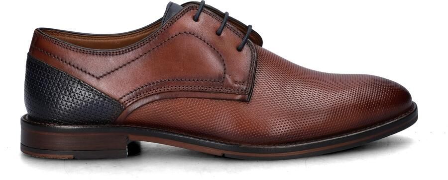 Nelson leren veterschoenen cognac - Foto 3
