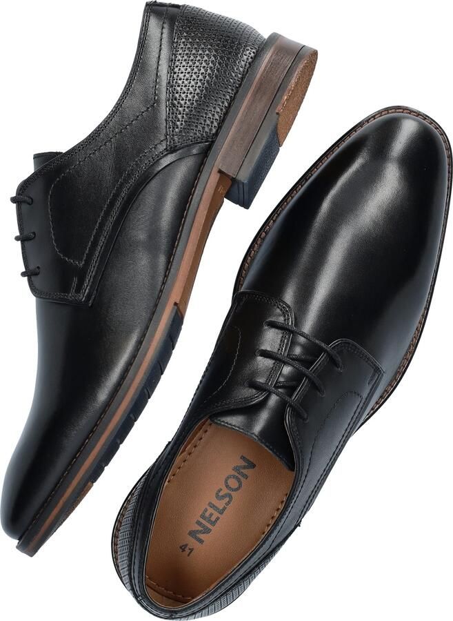 Nelson leren veterschoenen zwart - Foto 4