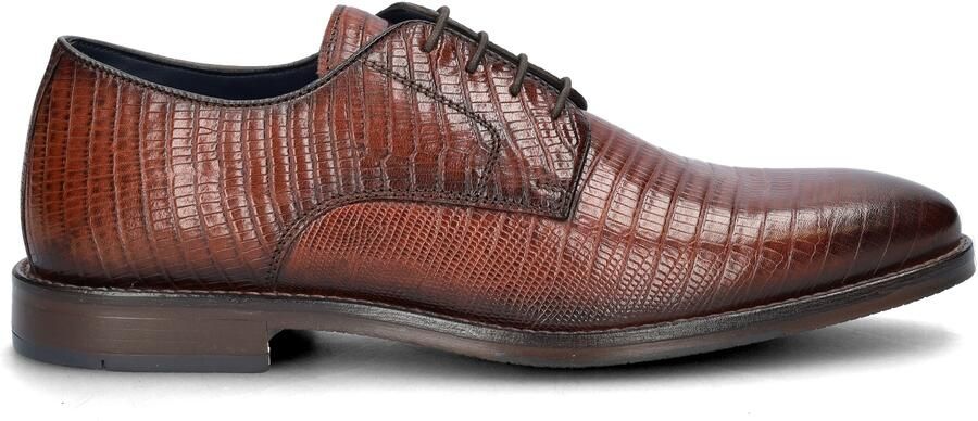 Nelson leren veterschoenen cognac - Foto 2