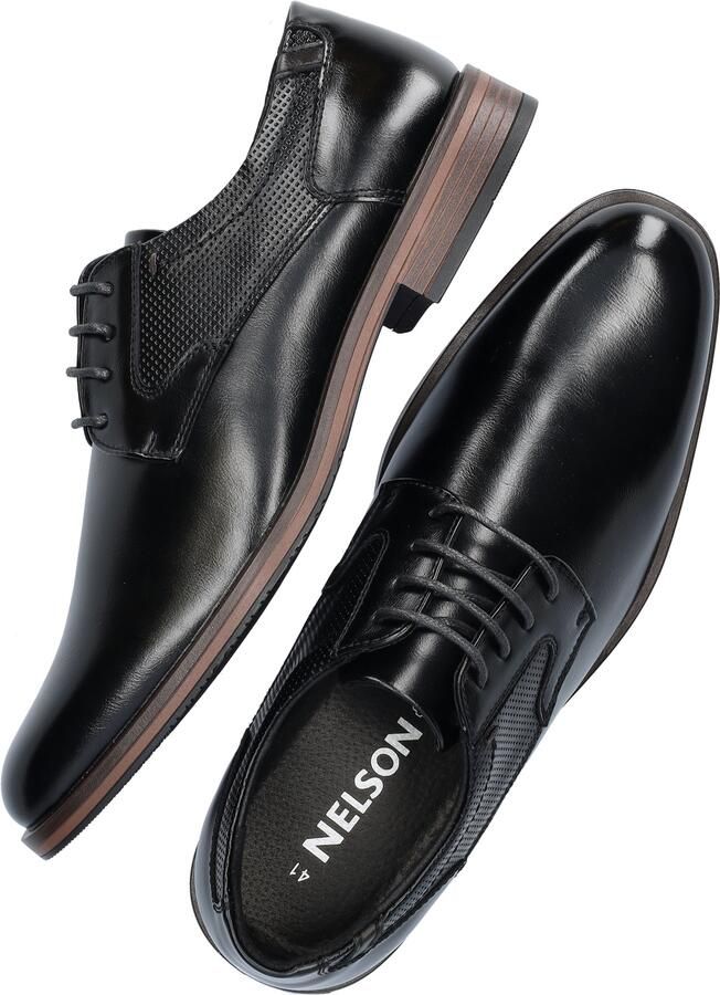 Nelson leren veterschoenen zwart - Foto 4