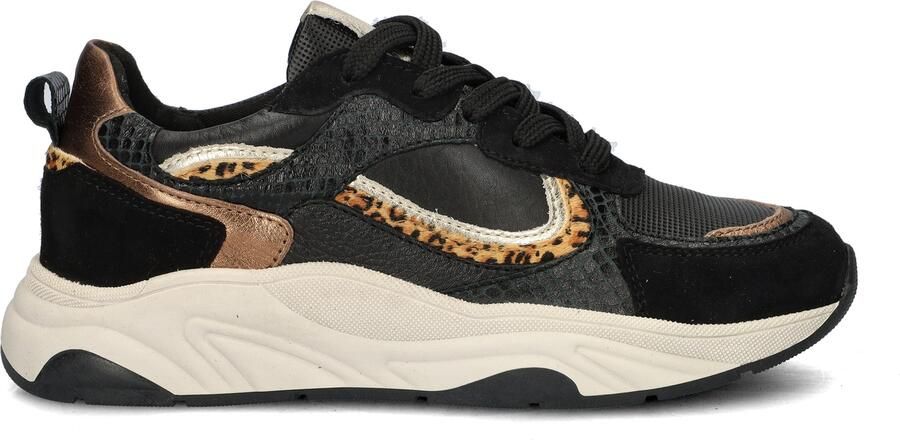 PS Poelman Iva chunky leren sneakers zwart panterprint - Foto 4
