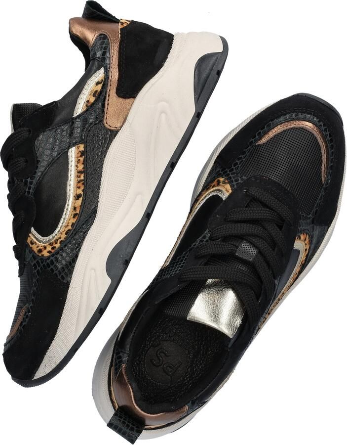 PS Poelman Iva chunky leren sneakers zwart panterprint - Foto 5