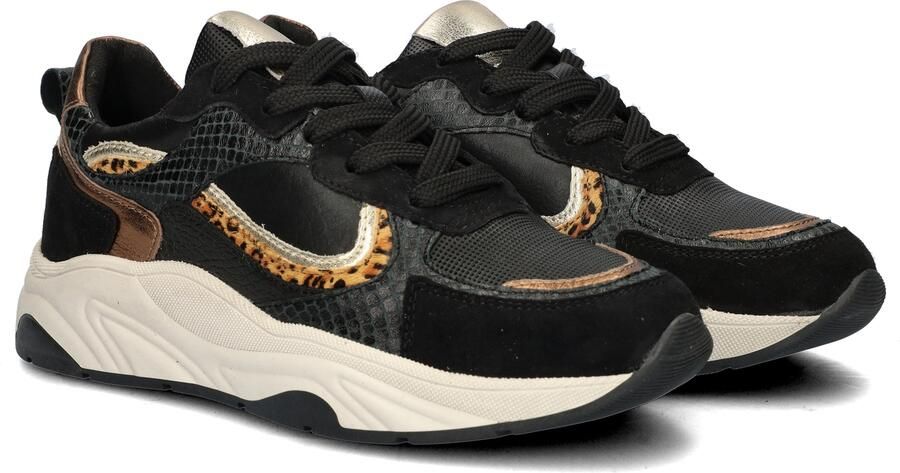 PS Poelman Iva chunky leren sneakers zwart panterprint - Foto 7