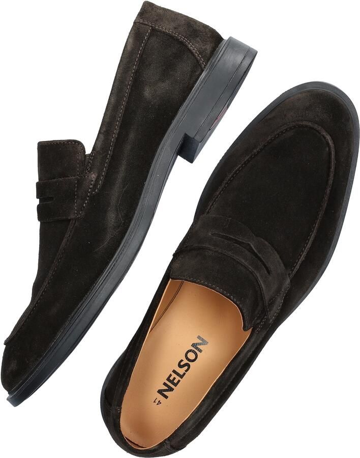 Nelson suède loafers donkerbruin - Foto 5