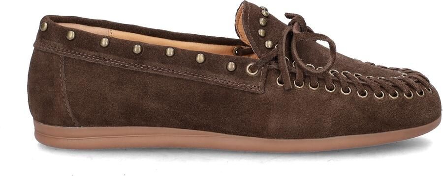 Nelson suède mocassins met studs bruin - Foto 3