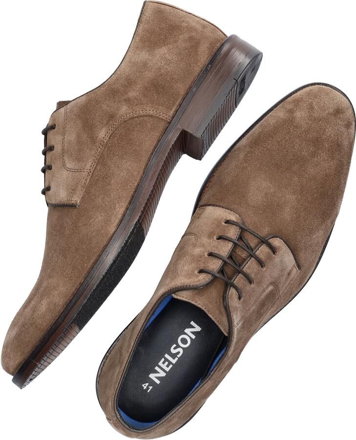 Nelson suède veterschoenen taupe - Foto 3