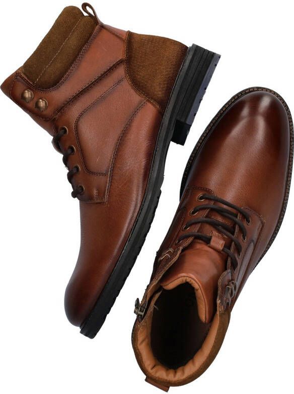 Nelson Nile leren veterboots cognac - Foto 3