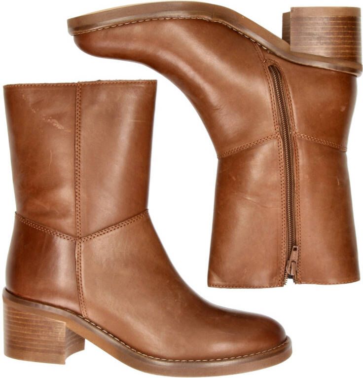 Nelson leren enkellaarzen cognac - Foto 4