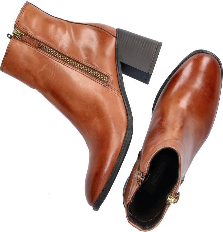 Nelson leren enkellaarzen cognac - Foto 3