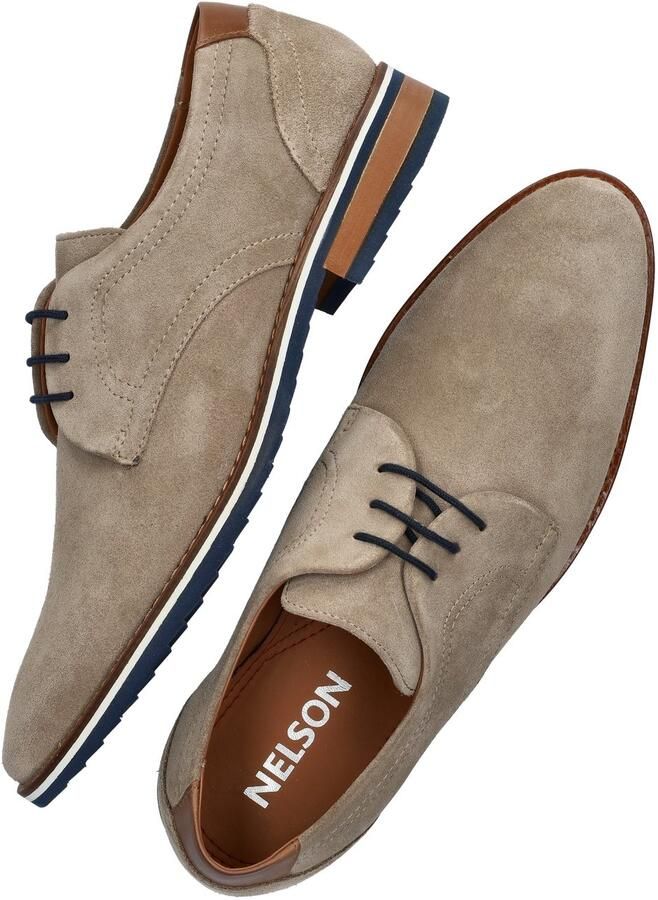 Nelson Roman suède veterschoenen beige - Foto 3