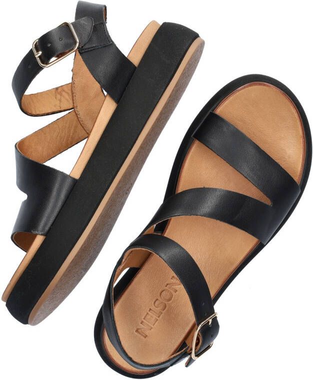 Nelson leren sandalen zwart