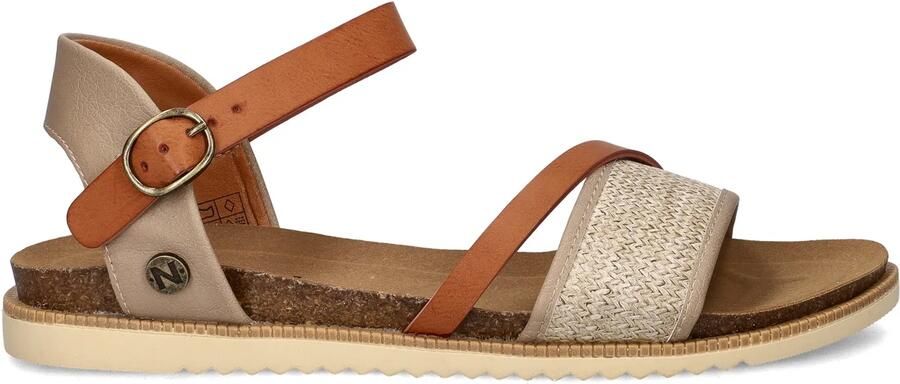 Nelson imitatieleren sandalen cognac beige