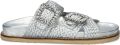 Nelson leren slippers zilver - Zilver