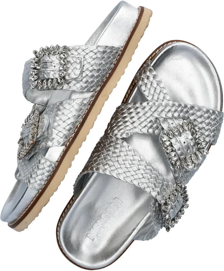 Nelson leren slippers zilver - Foto 2