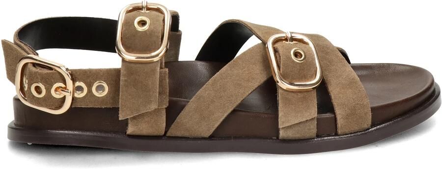 Nelson suède sandalen taupe