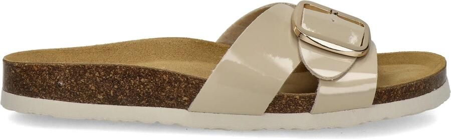 Nelson lak slippers beige