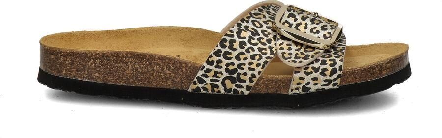 Nelson slippers met panterprint beige zwart - Foto 2