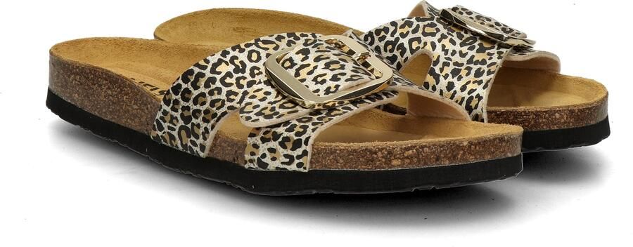Nelson slippers met panterprint beige zwart - Foto 5