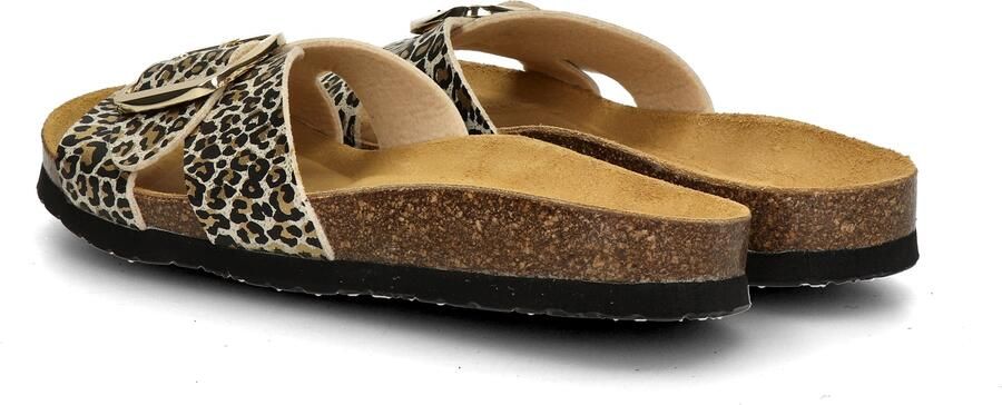 Nelson slippers met panterprint beige zwart - Foto 4