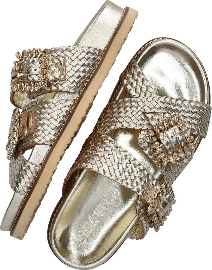 Nelson leren slippers goud - Foto 3