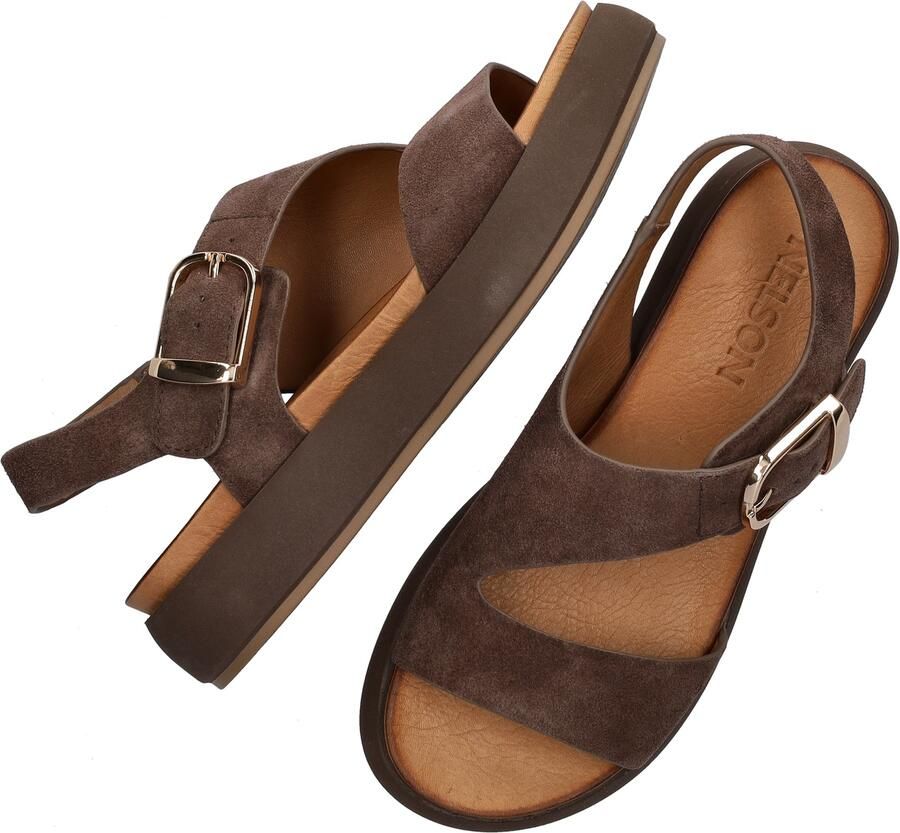 Nelson suède sandalen bruin - Foto 5