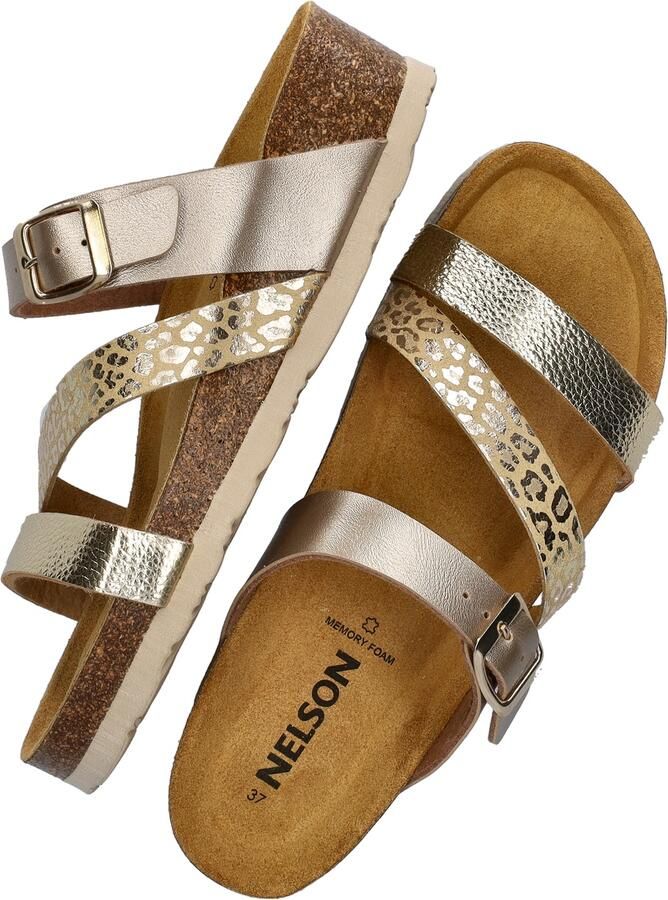 Nelson imitatieleren leren slippers taupe - Foto 4