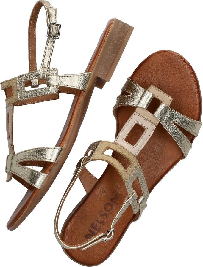 Nelson leren sandalen beige goud - Foto 5