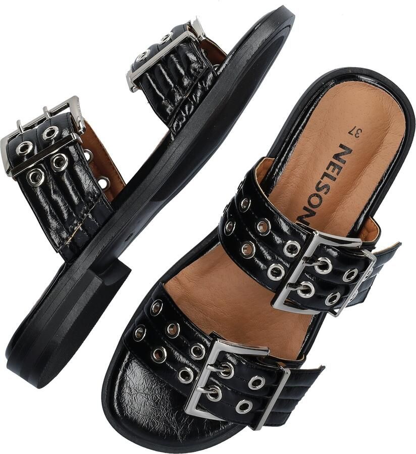Nelson lakleren slippers zwart - Foto 5