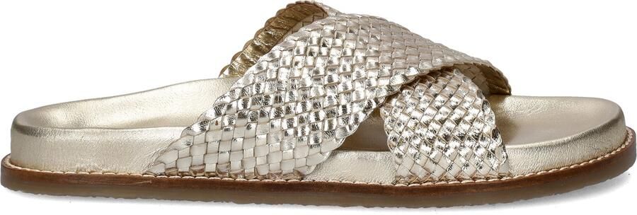 Nelson leren slippers goud