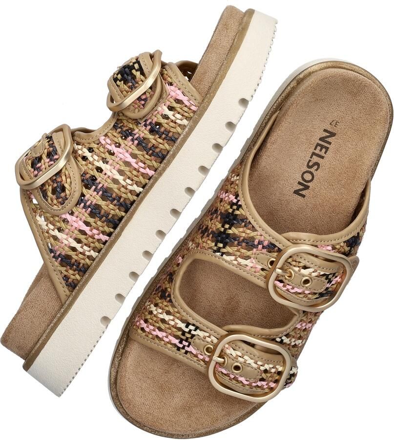 Nelson slippers met gehaakt beige roze - Foto 4