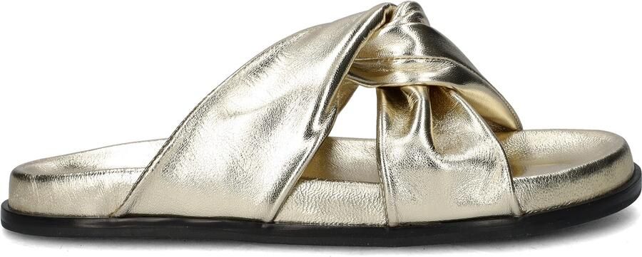Nelson leren slippers goud