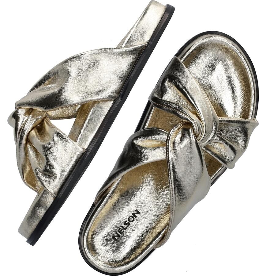 Nelson leren slippers goud - Foto 2