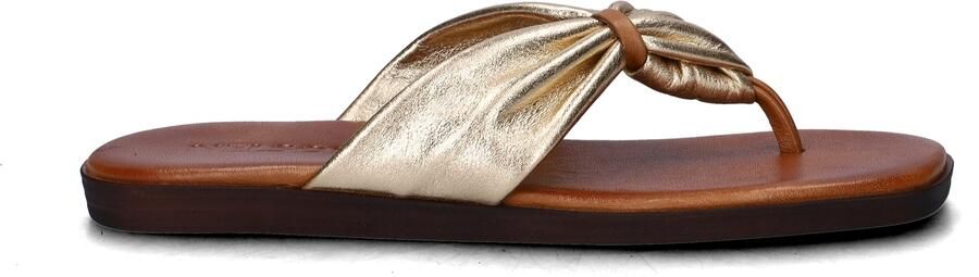 Nelson imitatieleren teenslippers goud - Foto 4