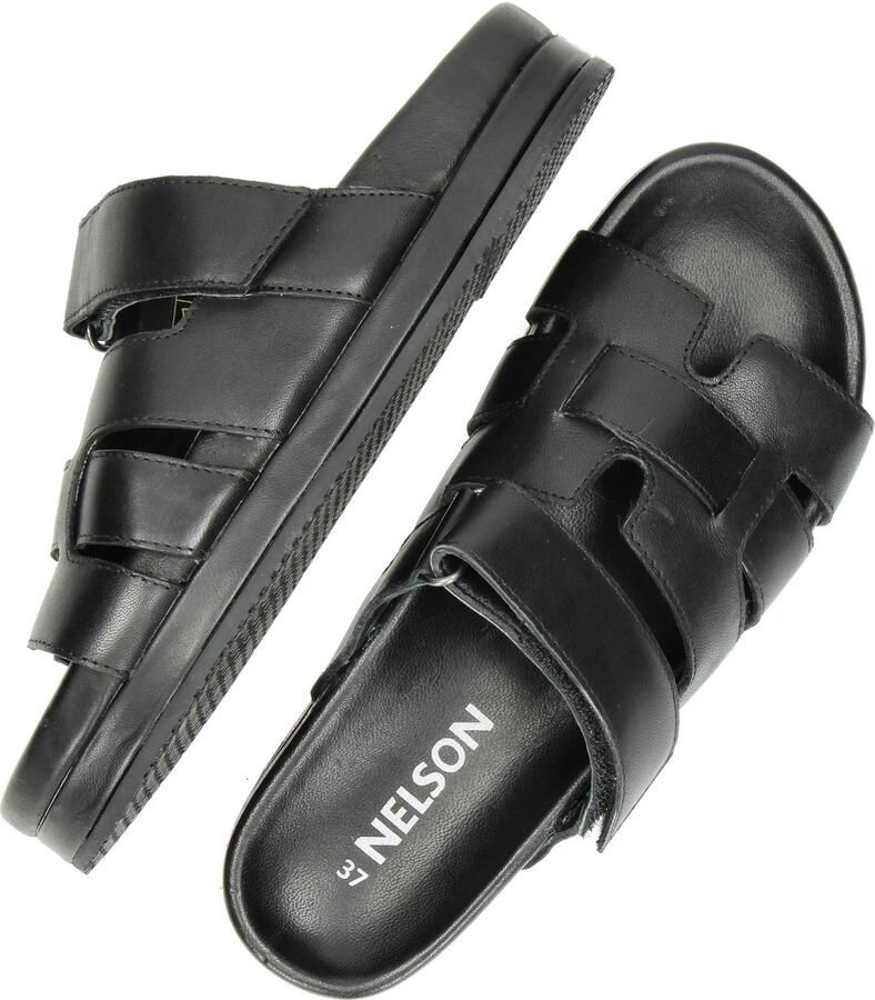 Nelson leren slippers zwart - Foto 2