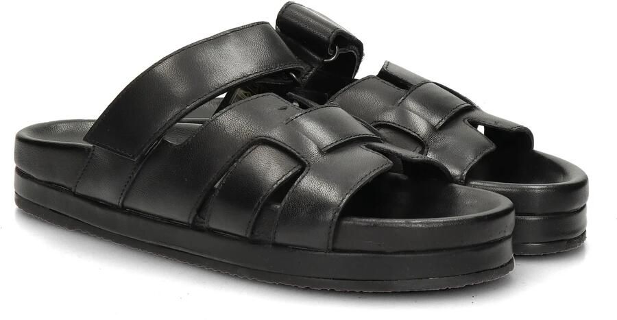 Nelson leren slippers zwart - Foto 4