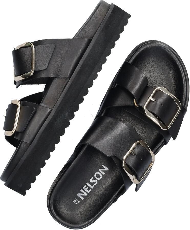 Nelson leren slippers zwart - Foto 2
