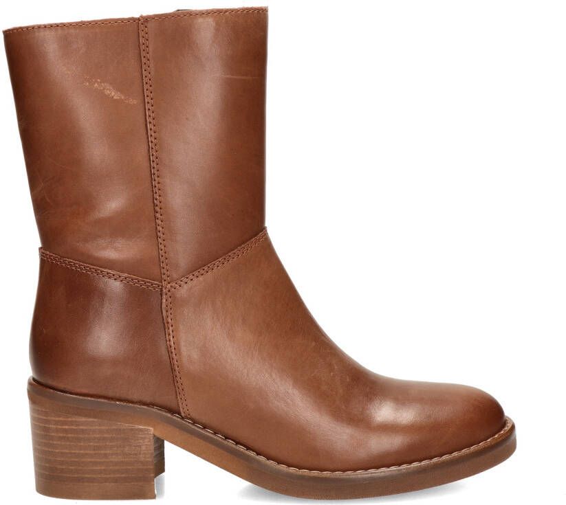 Nelson leren enkellaarzen cognac