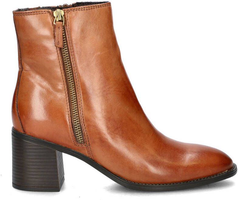 Nelson leren enkellaarzen cognac