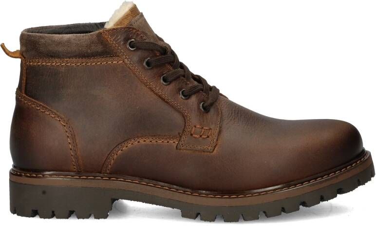 Nelson leren veterboots cognac