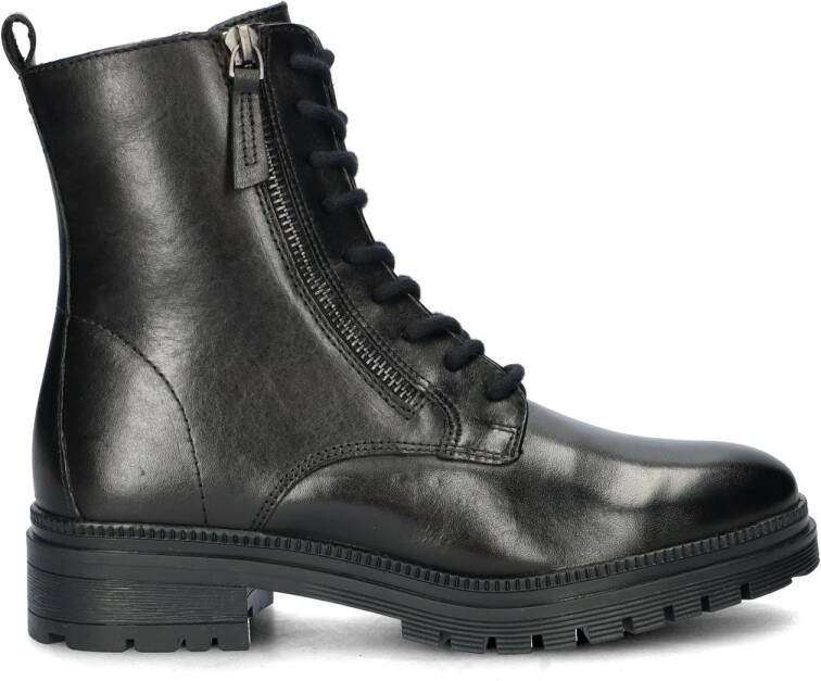Nelson leren veterboots zwart