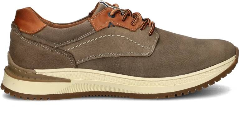 Nelson nubuck veterschoenen taupe