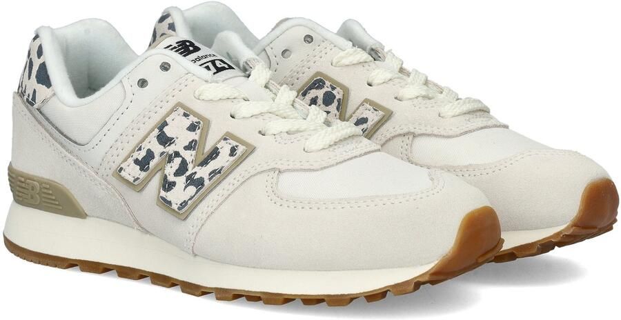 New Balance 574 V1 sneakers dierenprint offwhite blauw Ecru Jongens Meisjes Suede 34.5 - Foto 4