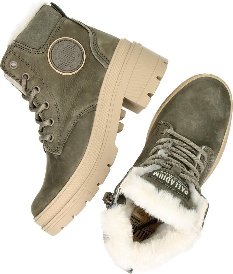 Palladium PALLARISE NBK WL Hoge sneakers Veterboots Dames veterschoenen Dames sneakersHalf-hoge schoenen Groen - Foto 4