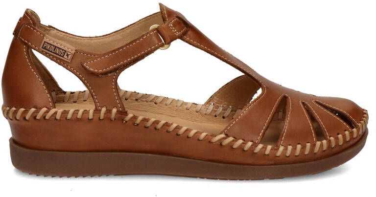 Pikolinos Cadaques leren sandalen cognac